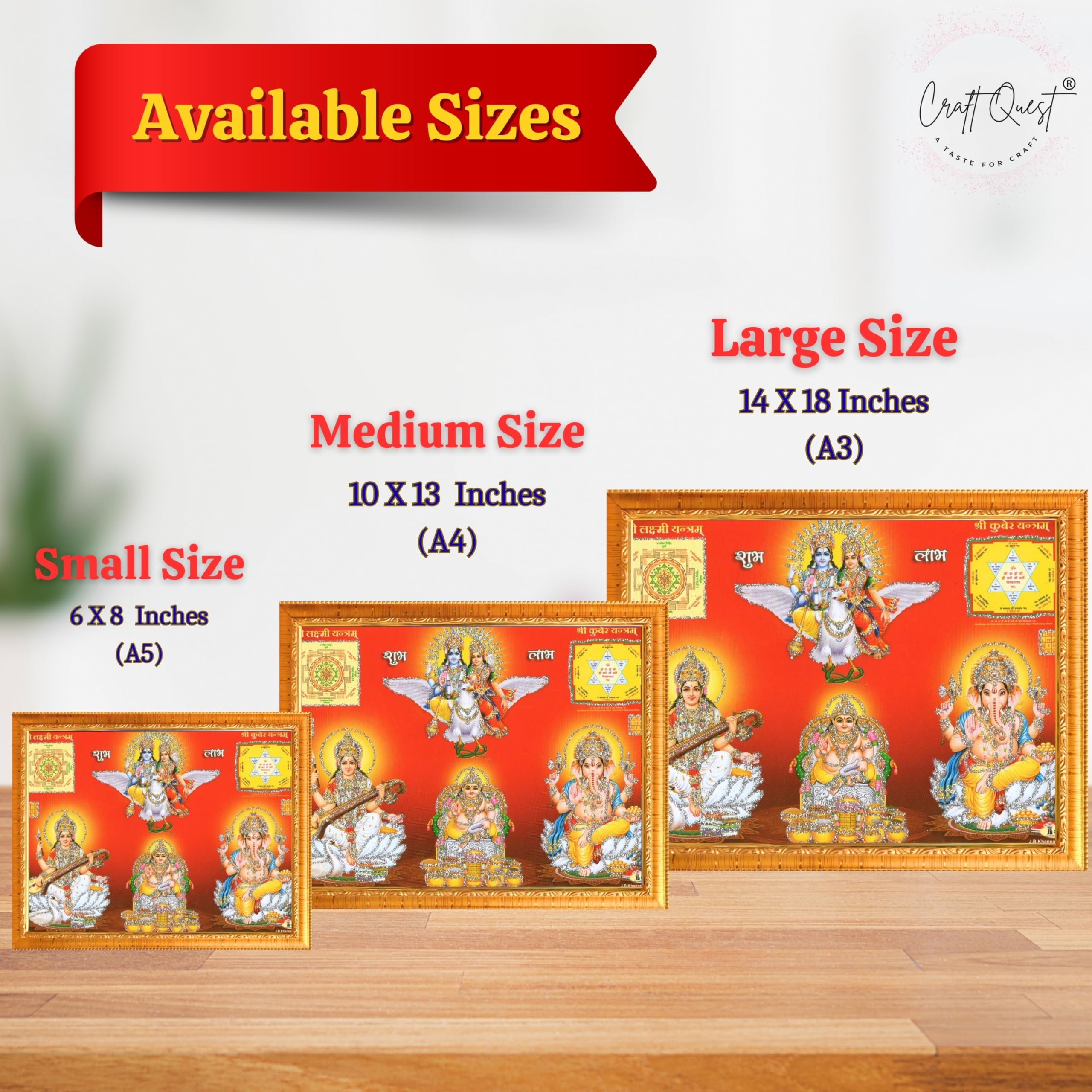 Lakshmi Devi Laxmi Sri Shri Shree Yantra Wall Painting Framed Home Décor, Ideal Spiritual Gift