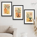 CRAFT QUEST Wall Art Decor Paintings | Set of 3 BOHO Wall Art Frames for Home Decoration | Ideal for Living Room, Bedroom & Office
