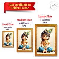 CRAFT QUEST Bal Gopal Painting | Krishna Photo Frames for Walls, Home, Bedroom, Living Room and Home Decor Item