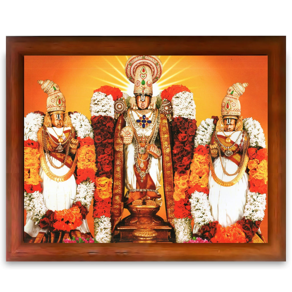 CRAFT QUEST Balaji Lakshmi Padmavati Venkateshwara Swamy Wall Photo Frame For Home, Temple, Pooja, Wall Décor Item