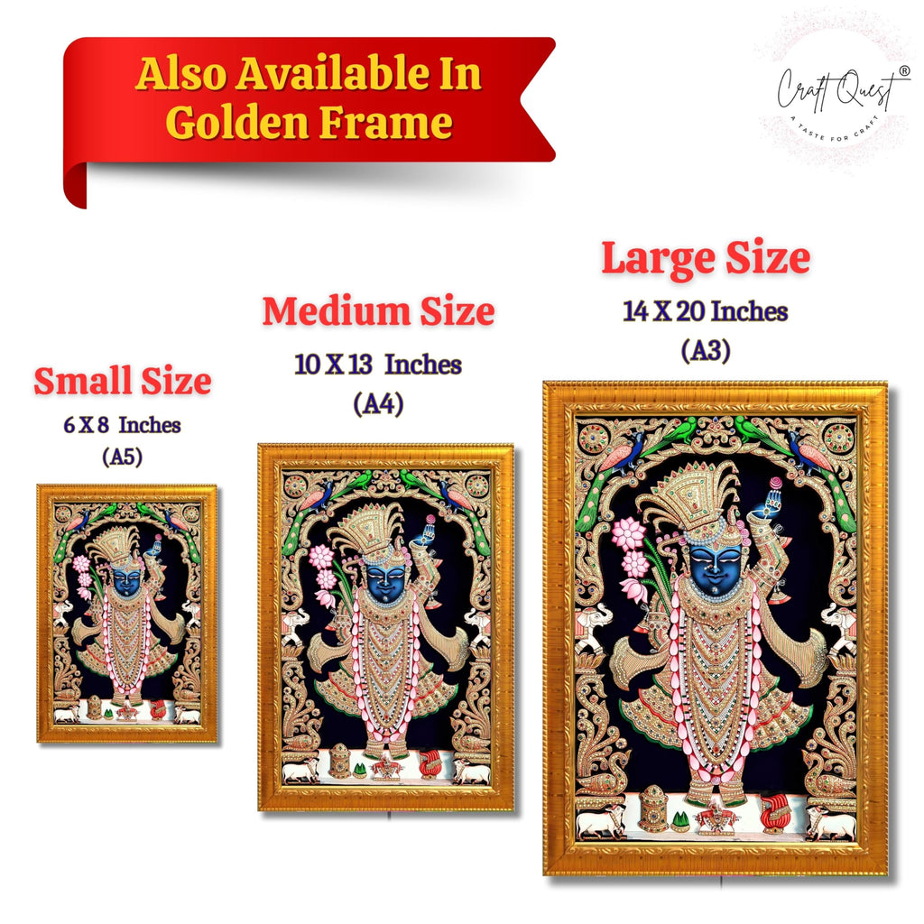 CRAFT QUEST Shrinathji Photo with Frame | Shreenathji Photo with Frame Religious Framed Painting