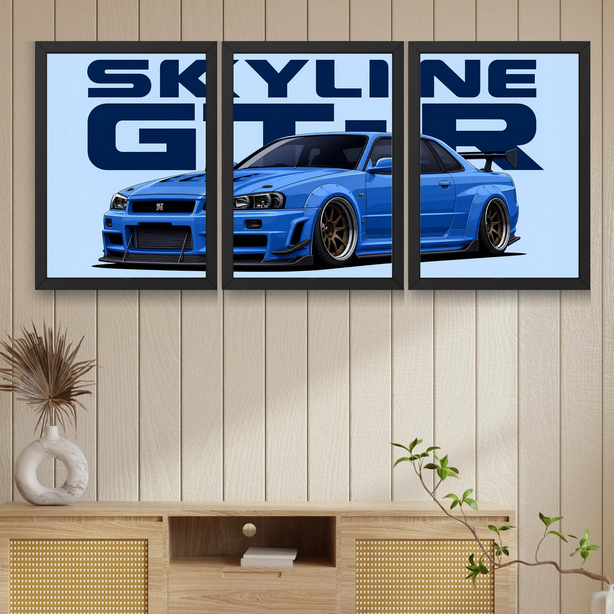 VENUXE ARTS Set Of 3 Big Sports Cars Framed Posters Gift Items for Boys Room Wall Decoration Bedroom Living Room Office Studio Décor | Car Poster Frame for Wall Décor