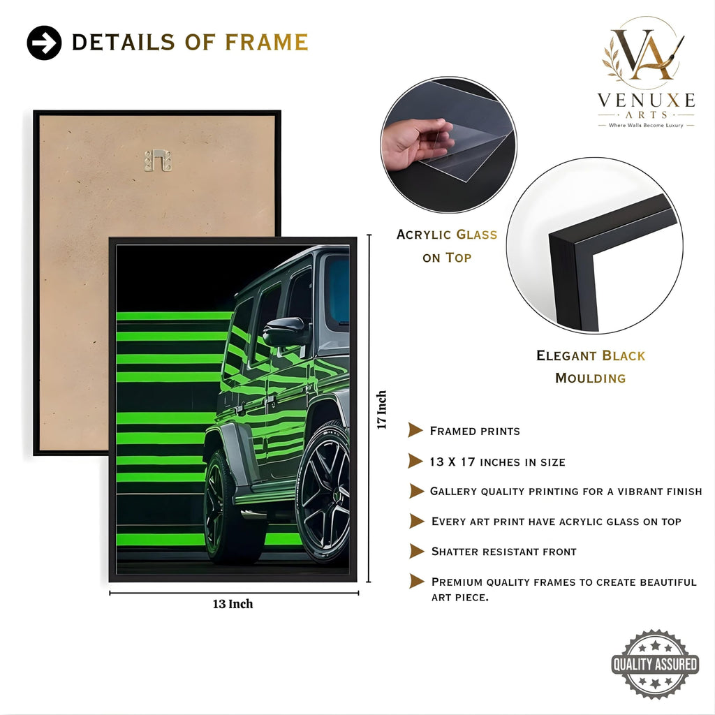 VENUXE ARTS Set Of 3 Big Sports Cars Framed Posters Gift Items for Boys Room Wall Decoration Bedroom Living Room Office Studio Décor | Car Poster Frame for Wall Décor