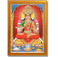 CRAFT QUEST Maa Annapurna devi sitting on throne photo frame with Acrylic glass for Kitchen Worship
