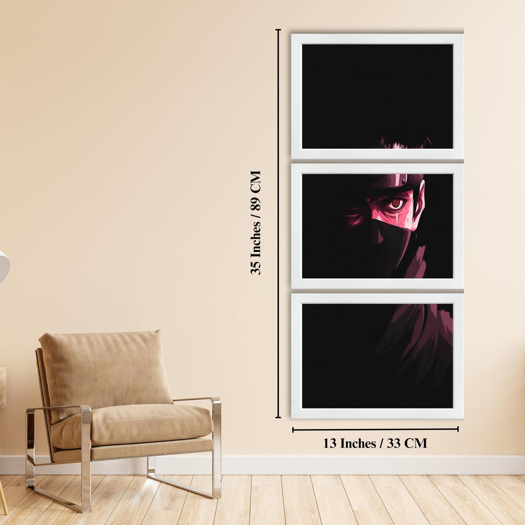 VENUXE ARTS Set Of 3 Anime Characters Wall Framed |Anime Characters Framed Poster for Living Room Bedroom Gaming Room Studio Wall Decor
