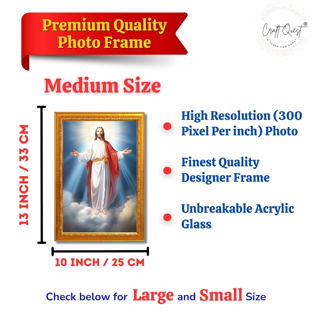 CRAFT QUEST Jesus Christ Wall Artwork Photo Frame Spiritual Christian Wall Décor Item for Room and Prayer