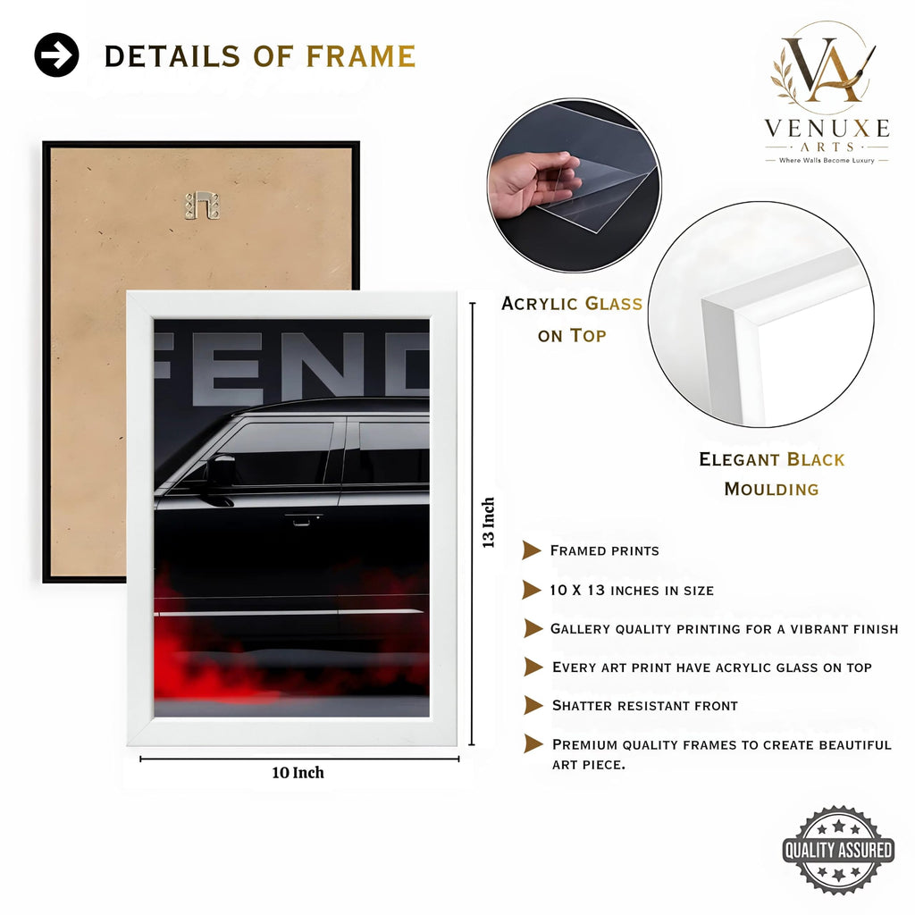 VENUXE ARTS Set Of 3 Big Sports Cars Framed Posters Gift Items for Boys Room Wall Decoration Bedroom Living Room Office Studio Décor | Car Poster Frame for Wall Décor