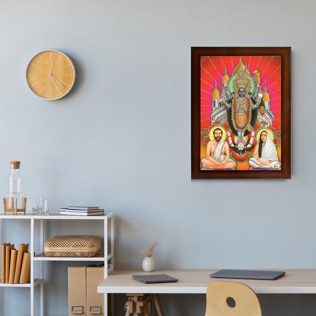CRAFT QUEST Kali Mata photo with frame, God Religious Framed With Acrylic Glass