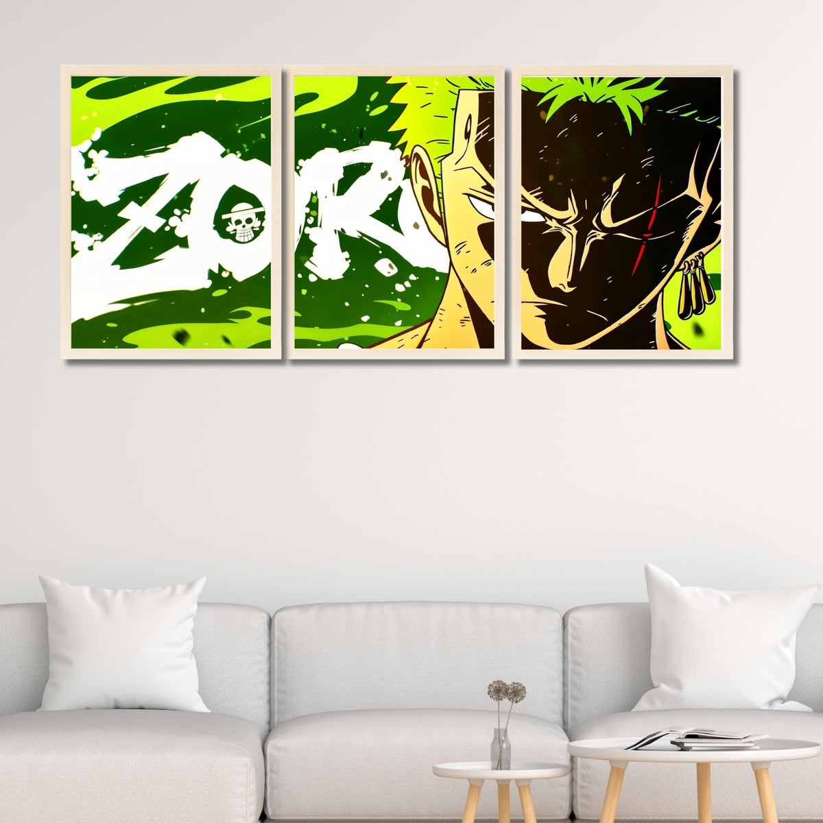 VENUXE ARTS Set Of 3 Anime Characters Wall Framed |Anime Characters Framed Poster for Living Room Bedroom Gaming Room Studio Wall Decor