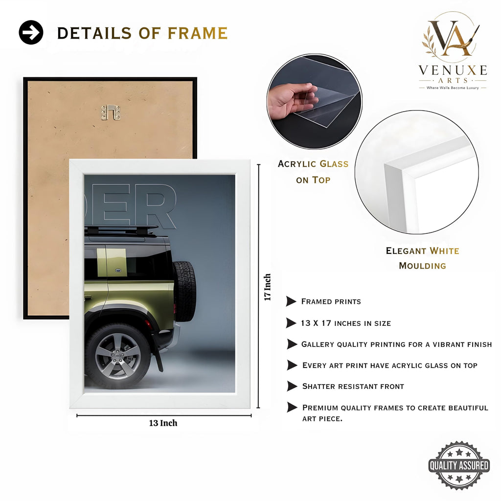VENUXE ARTS Set Of 3 Big Sports Cars Framed Posters Gift Items for Boys Room Wall Decoration Bedroom, Living Room, Office, Studio Décor | Car Poster Frame for Wall Décor