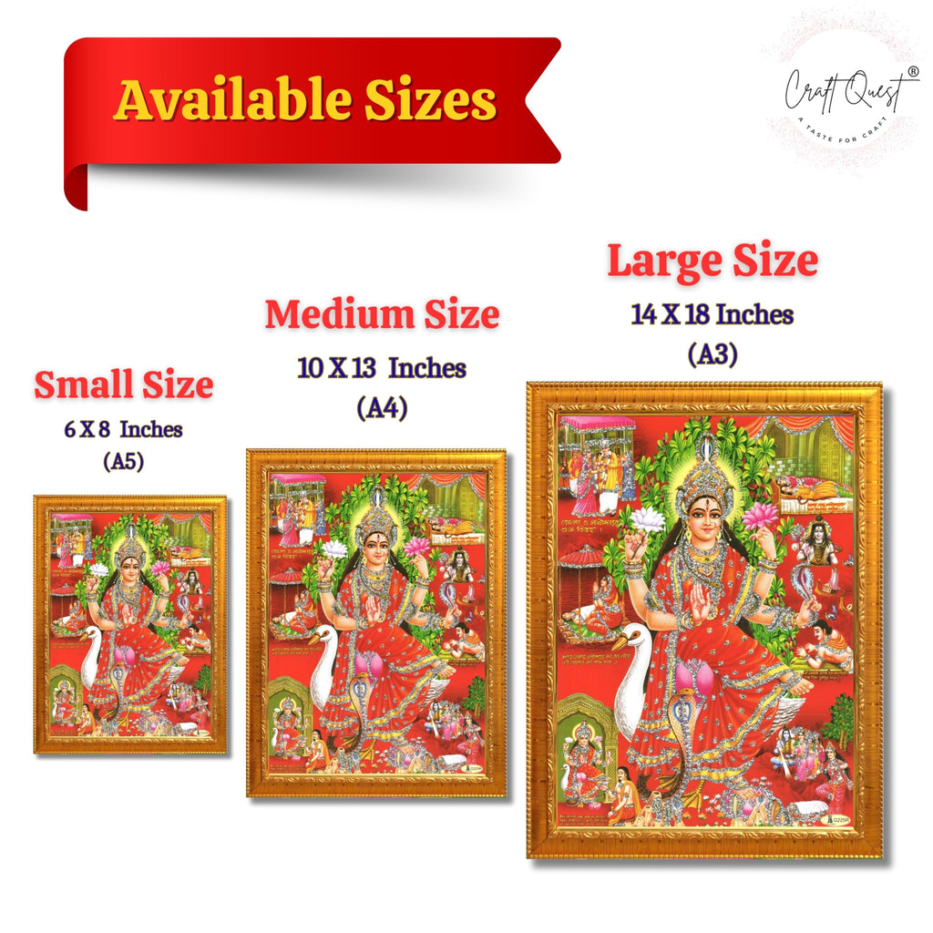 CRAFT QUEST Maa Mansa/Maa Mansani/Maa Nag Devi Photo Frame Wall Painting Framed Home Decor wooden framed