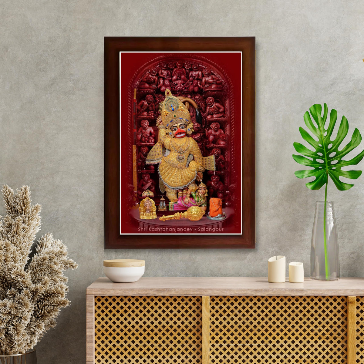 CRAFT QUEST Shree Kashtabhanjan Dev Hanumanji Salangpur Religious Photo Frame Synthetic, Wall hangings
