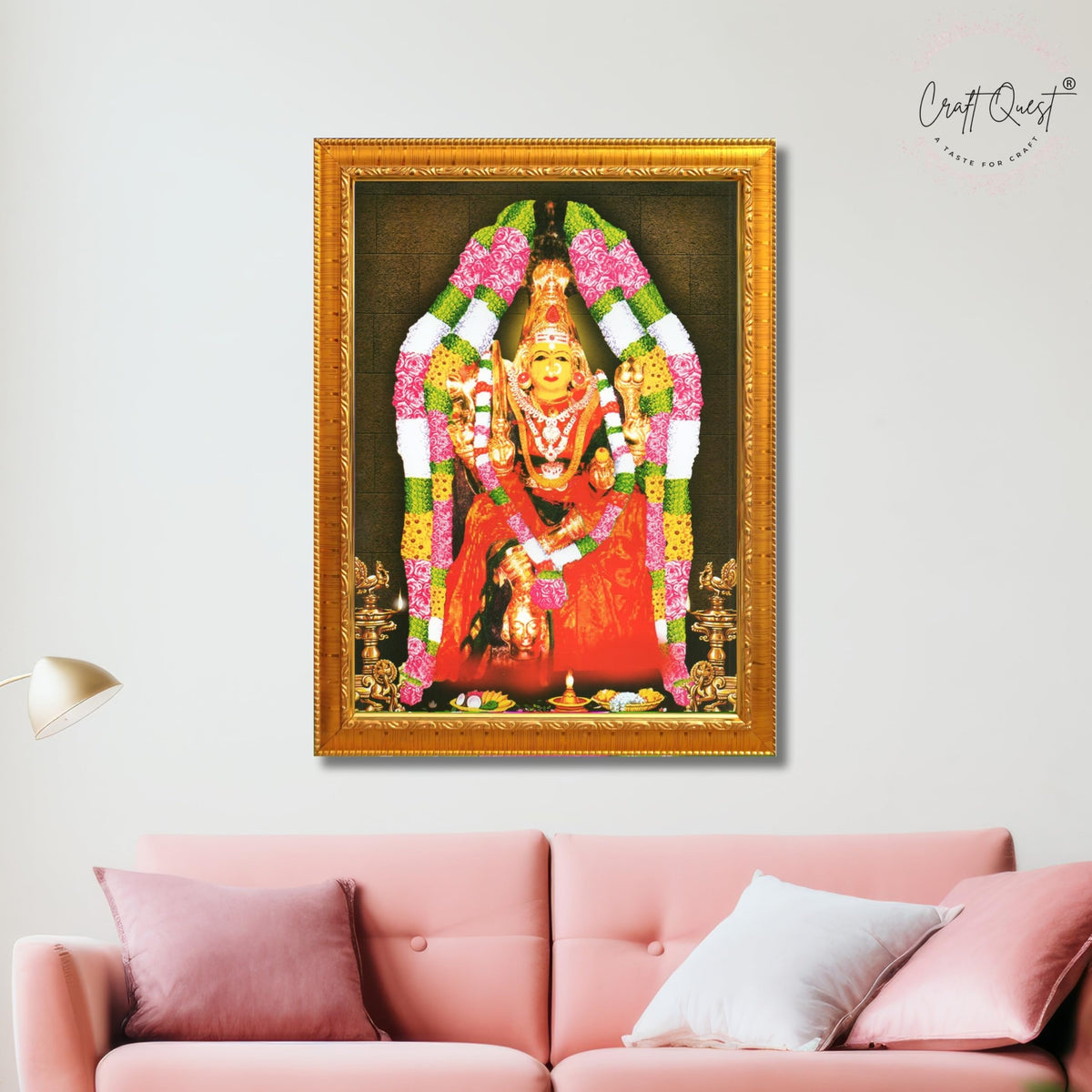 CRAFT QUEST Angala Parameswari Amman Angalamman Photo Frame For Walls, Room, Pooja,Home,Temple Décor Framed