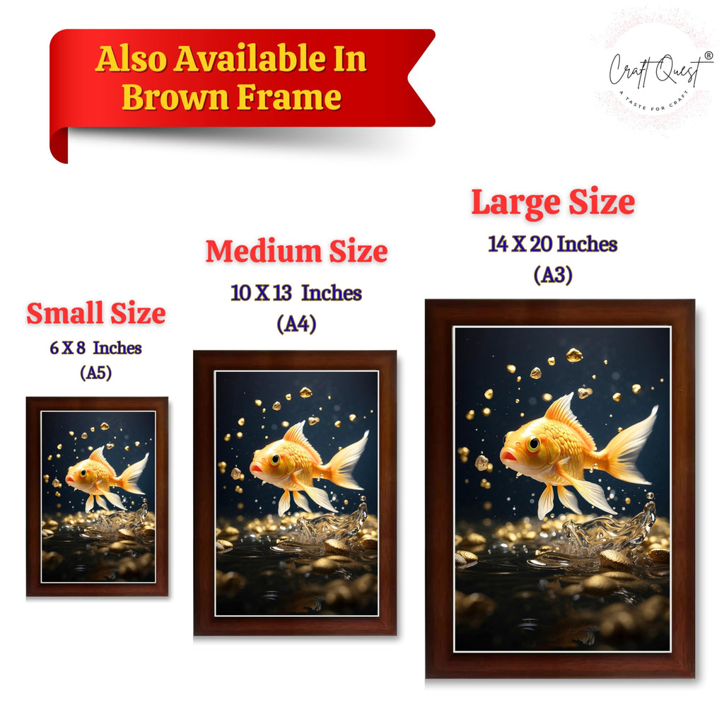 CRAFT QUEST Vastu Fishes Painting With Floating Frame Home Office Wall Decor | Paintings for Home Decoration, Living room, Bedroom and Office Décor