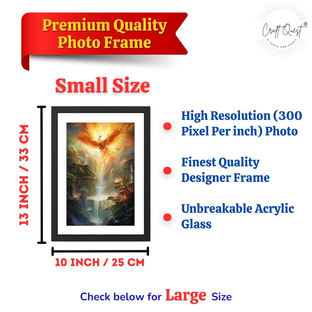 CRAFT QUEST Phoenix Bird Painting – Rising Phoenix Vastu Wall Art – Wall Decoration – Positive Energy Painting for Success, Growth & Spiritual Inspiration