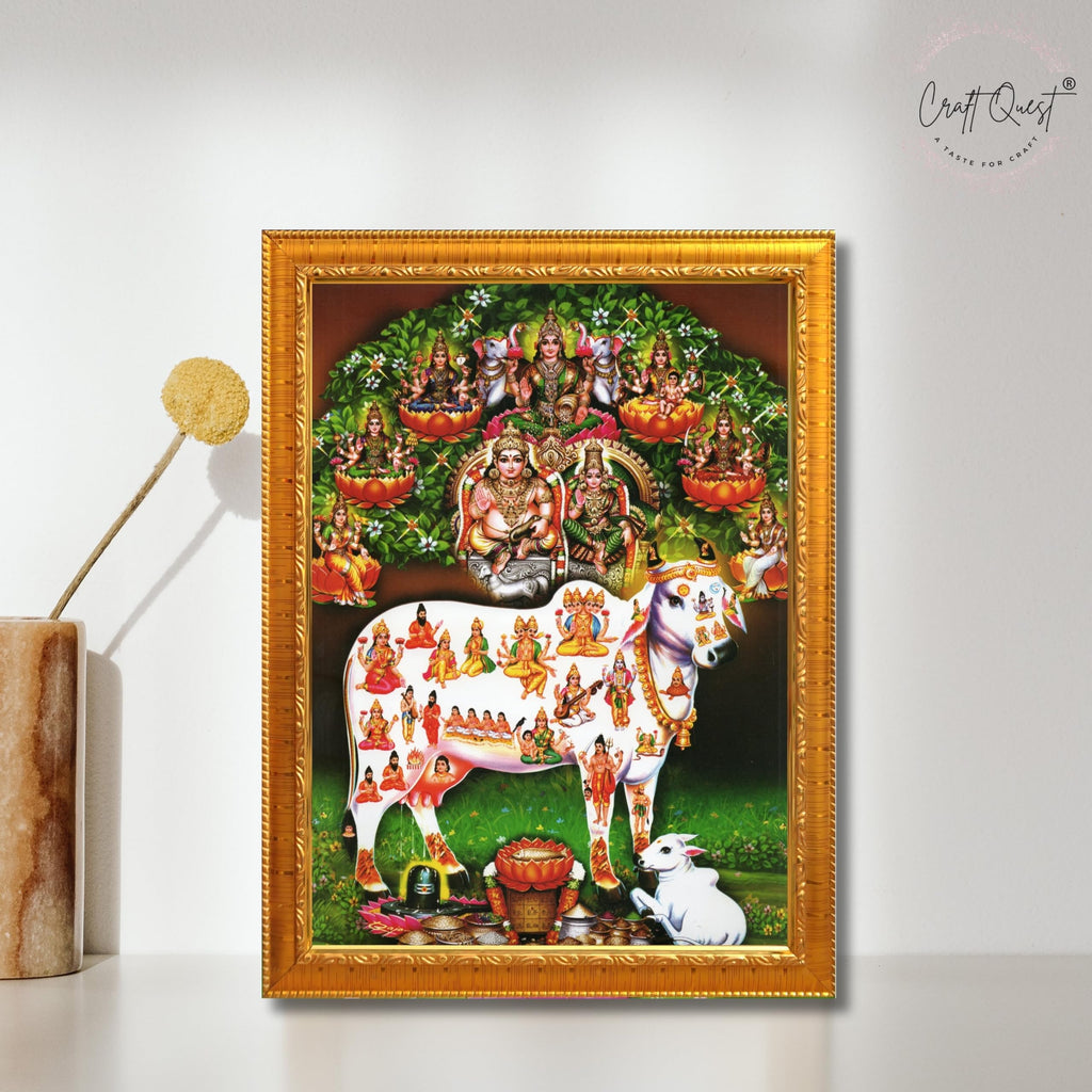CRAFT QUEST Lord Kubera Swamy Kuber Kubera Wall Painting Framed, Religious Photo Frame, Home Decoration Gift Item