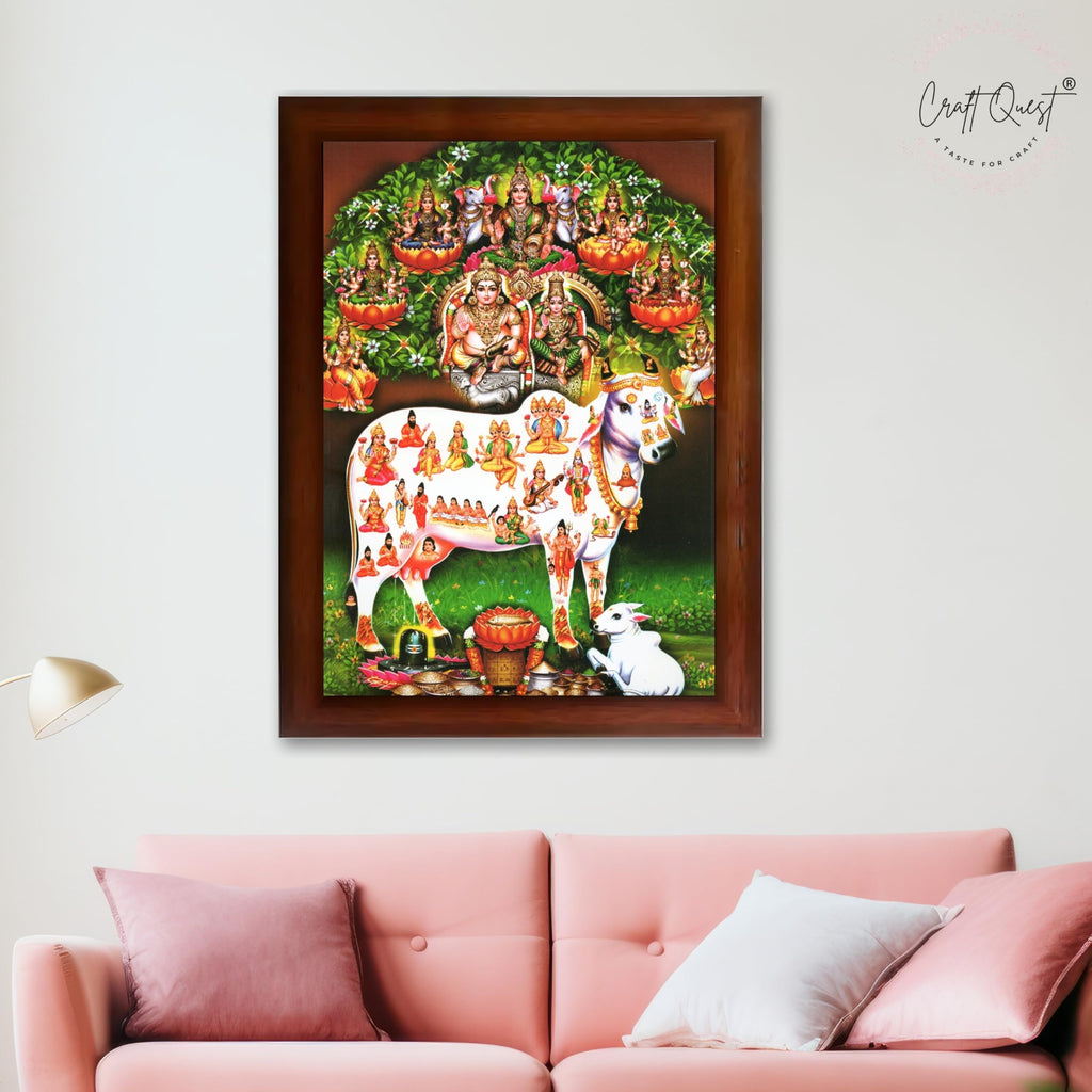 CRAFT QUEST Lord Kubera Swamy Kuber Kubera Wall Painting Framed, Religious Photo Frame, Home Decoration Gift Item