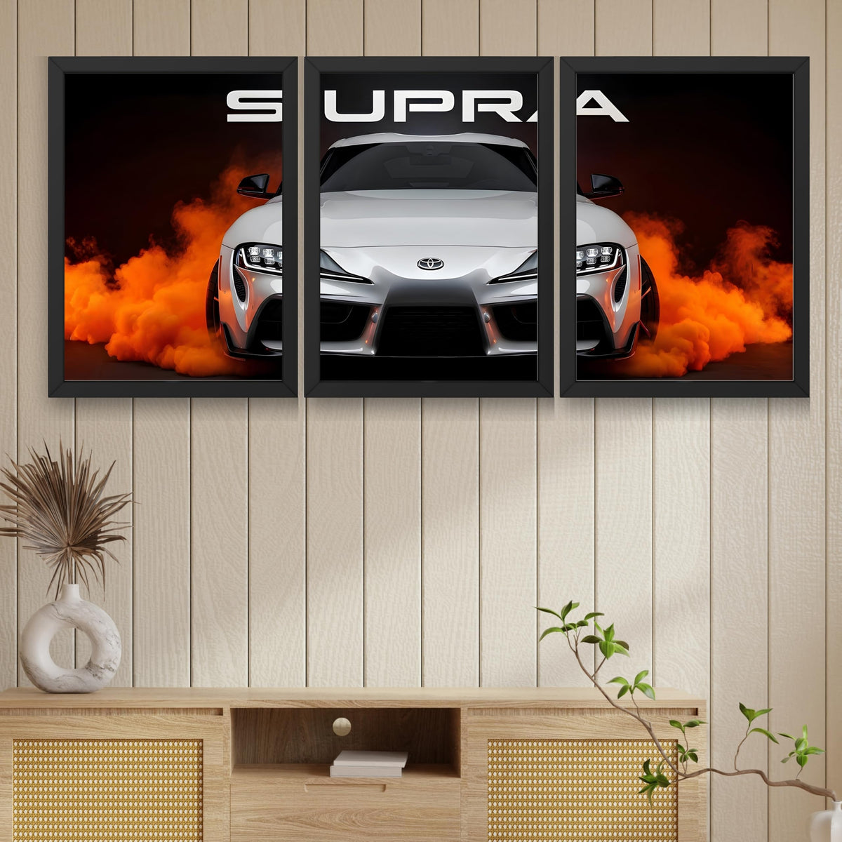 VENUXE ARTS Set Of 3 Big Sports Cars Framed Posters Gift Items for Boys Room Wall Decoration Bedroom Living Room Office Studio Décor | Car Poster Frame for Wall Décor