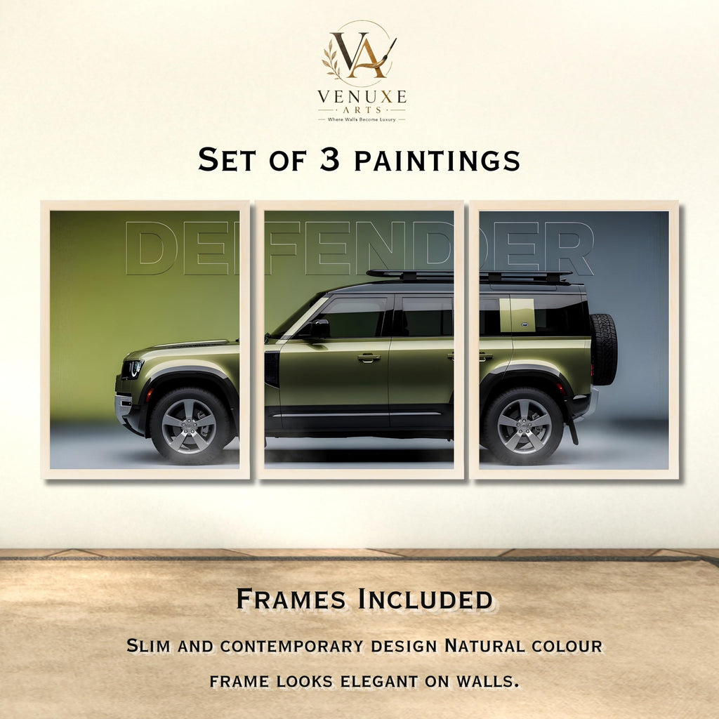 VENUXE ARTS Set Of 3 Big Sports Cars Framed Posters Gift Items for Boys Room Wall Decoration Bedroom, Living Room, Office, Studio Décor | Car Poster Frame for Wall Décor