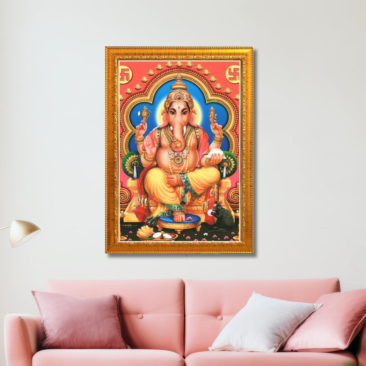 CRAFT QUEST Lord Ganpati Modern Wall Art Painting With Frame, Home and Office Decor