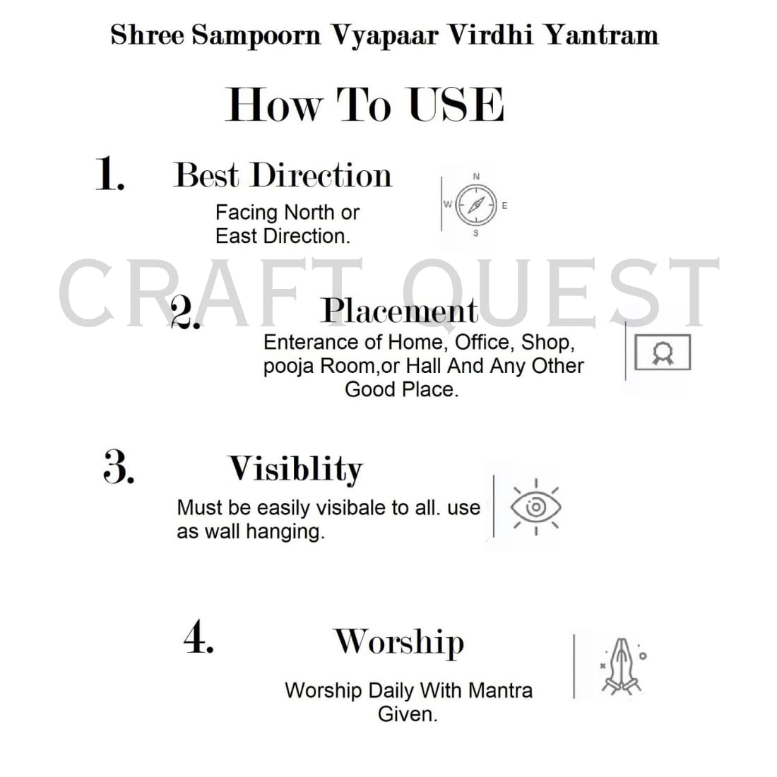 CRAFT QUEST Shree Vyapar Vridhi Yantra with 24k Gold Plating Yantra for Business and Profit (Vyapar Vridhi Yantra)