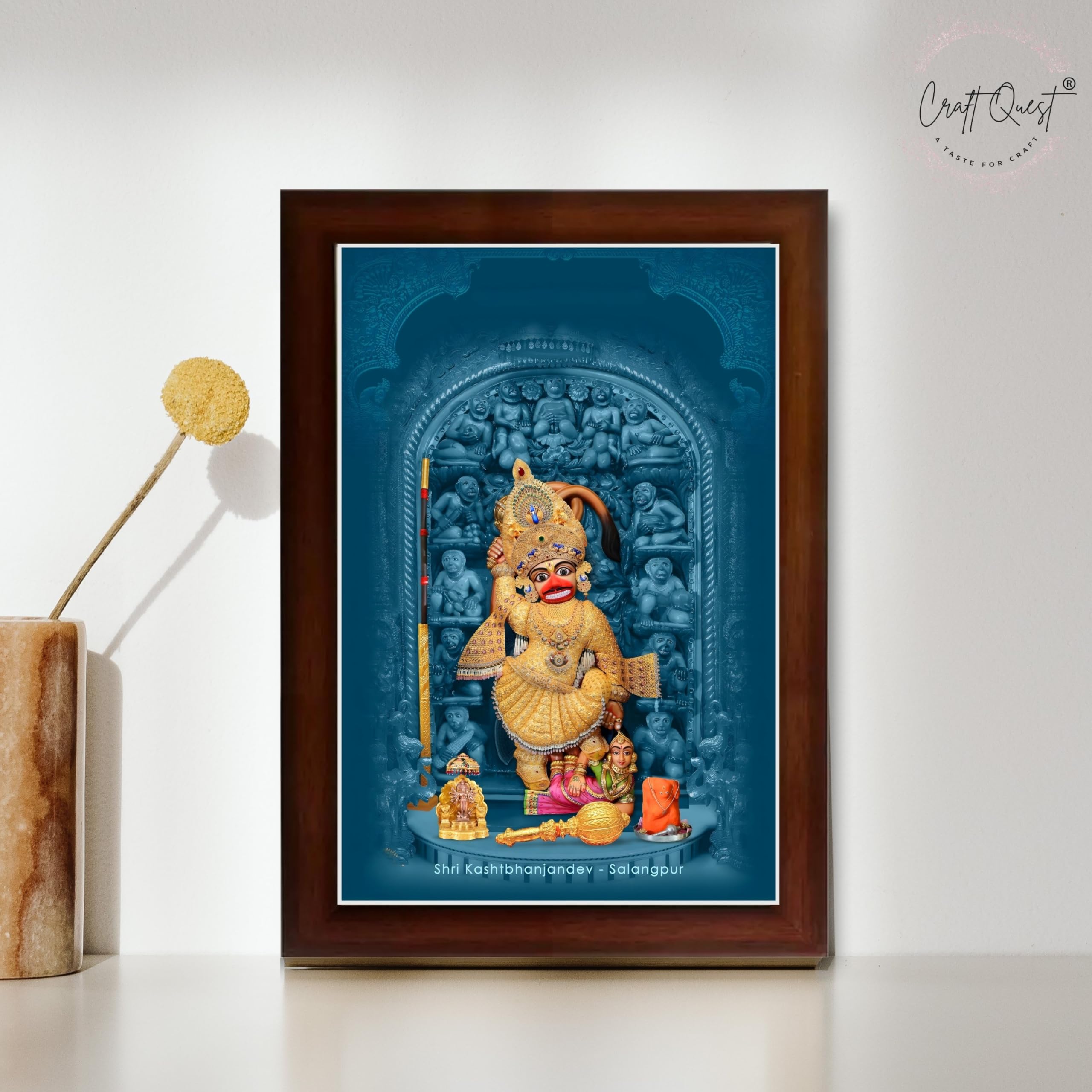 CRAFT QUEST Shree Kashtabhanjan Dev Hanumanji Salangpur Photo Frame Synthetic, Wall hangings
