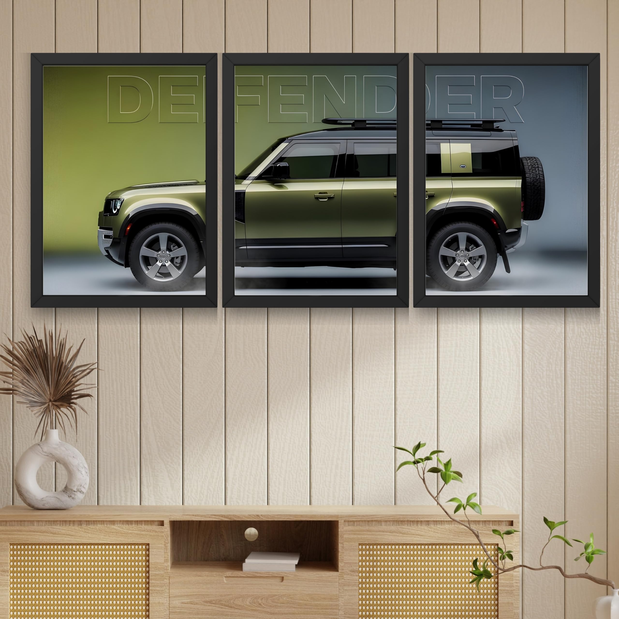 VENUXE ARTS Set Of 3 Big Sports Cars Framed Posters Gift Items for Boys Room Wall Decoration Bedroom, Living Room, Office, Studio Décor | Car Poster Frame for Wall Décor