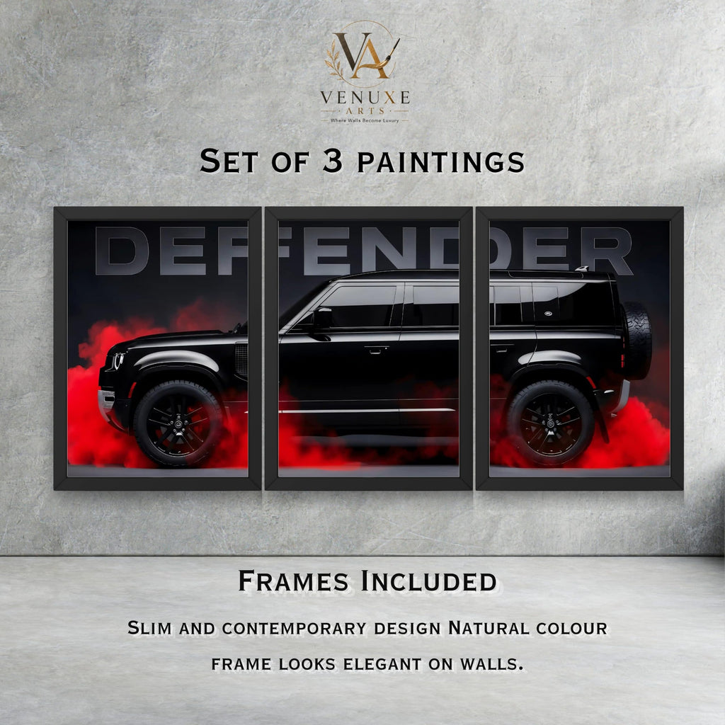 VENUXE ARTS Set Of 3 Big Sports Cars Framed Posters Gift Items for Boys Room Wall Decoration Bedroom Living Room Office Studio Décor | Car Poster Frame for Wall Décor