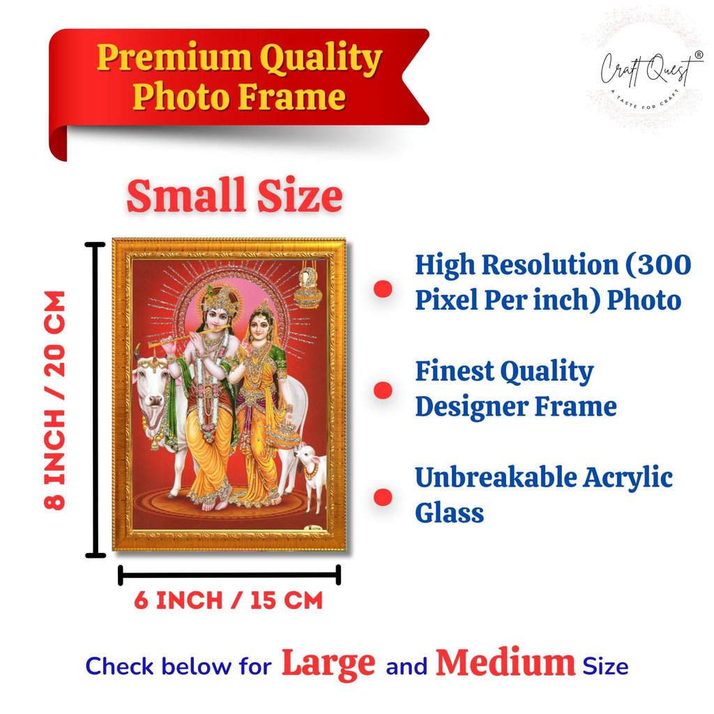 CRAFT QUEST Radha Krishna Photo Frame Wall Painting Framed Home Décor