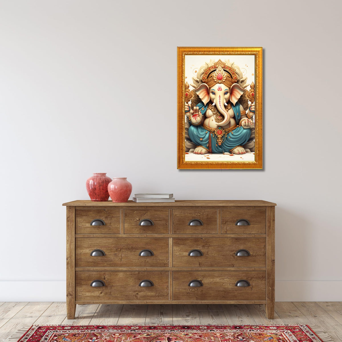 CRAFT QUEST Lord Ganesha Ganesh ji Art Framed Wall Painting With Frame For Home and,Office Décor Items