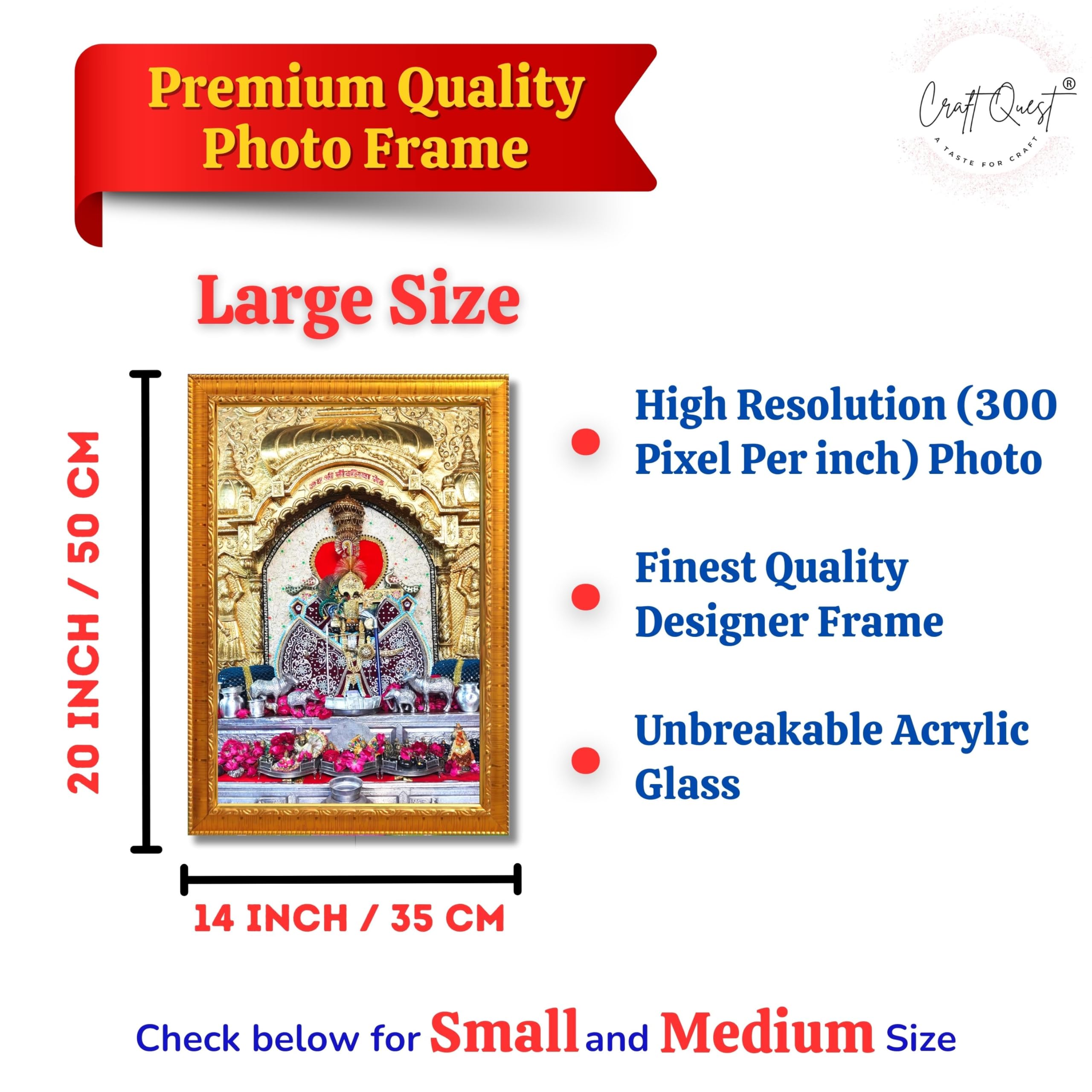 CRAFT QUEST Shree Sanwaliya Seth Shringaar Darshan Religious Photo Frame