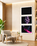 VENUXE ARTS Set Of 3 Anime Characters Wall Framed |Anime Characters Framed Poster for Living Room Bedroom Gaming Room Studio Wall Decor