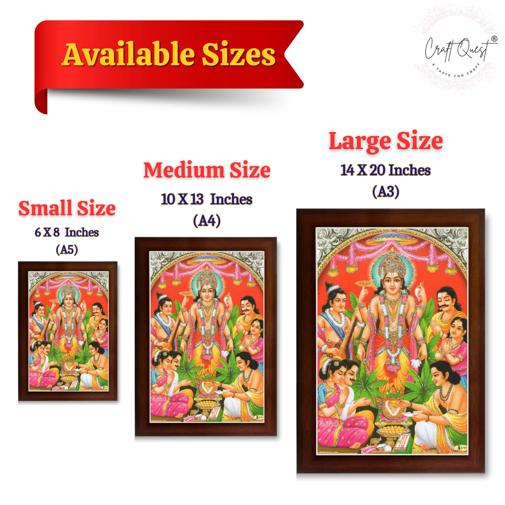 CRAFT QUEST Lord Satyanarayana Swamy Hindu God Satyanarayan Photo Frame | Religious Photo Frame | Ideal for Home, Office, Temple & Puja Room, Wall Decor