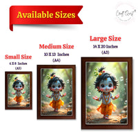 CRAFT QUEST Shri Bal Gopal Painting | Krishna Photo Frames for Walls, Home, Bedroom, Living Room and Home Decor