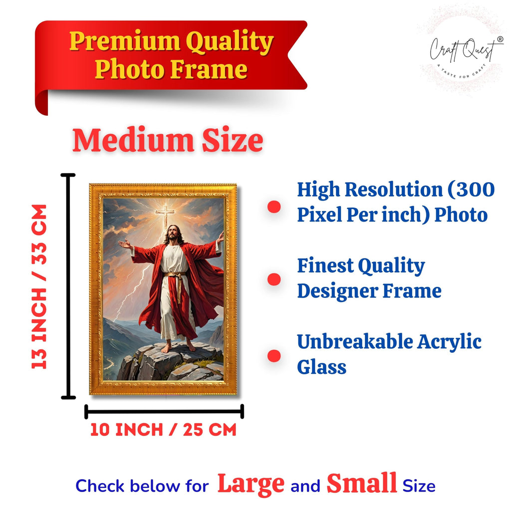 CRAFT QUEST Lord Jesus Christ Christmas Wall Artwork Photo Frame Spiritual Christian Wall Décor for Room