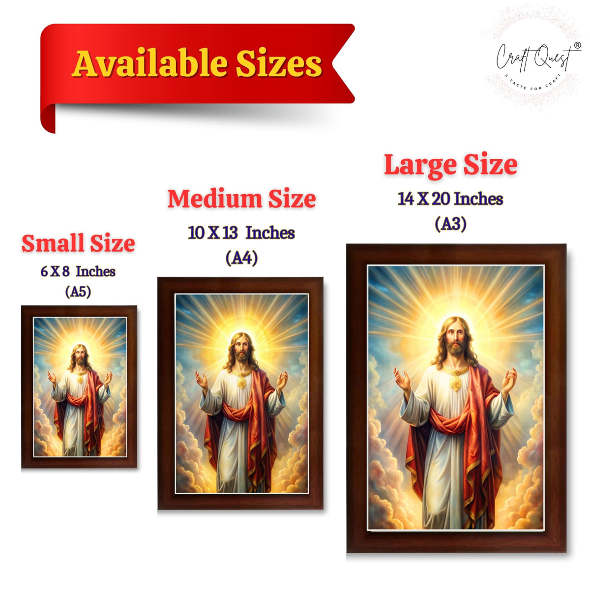 CRAFT QUEST Jesus Christ Christmas Wall Artwork Photo Frame Wall Hanging Décor and Gift Item