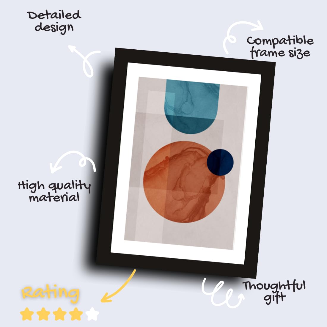CRAFT QUEST Abstract Modern Quantum Quandary Art Poster Frame for Home & Office Wall Decoration - Portrait, Wall Display (Black, 14x10 Inch Frame with Art Print) (Tropical Reverie)