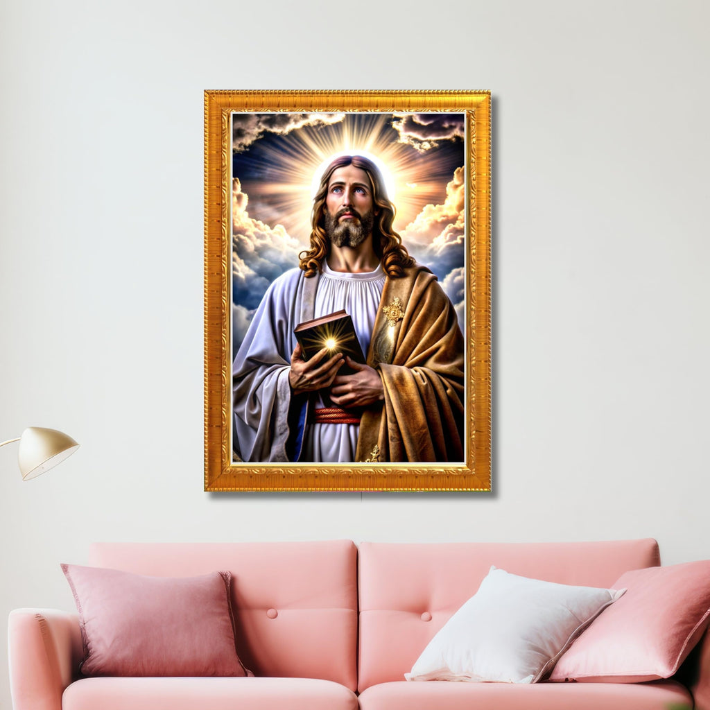 CRAFT QUEST Jesus Christ Christmas Wall Artwork Photo Frame Spiritual Christian Wall Décor for Prayer Room