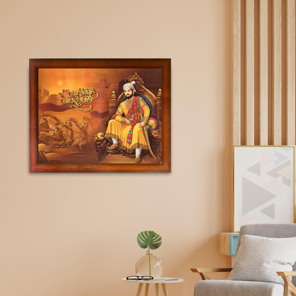 CRAFT QUEST Shri Shivaji Maharaj Wall Photo Frame | Lightweight | Home Decoration Item | Best Gifting Option