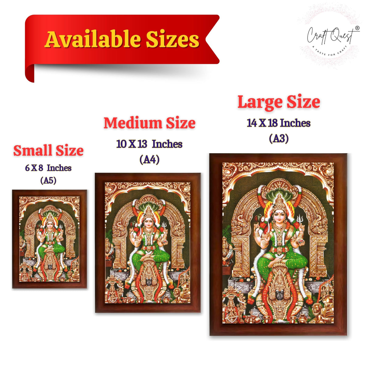 CRAFT QUEST Karumariamman Karu Mariamman Karumari Amman Wall Photo Frame | South God Picture Frame for Home, Office, Temple & Gifting, Decor