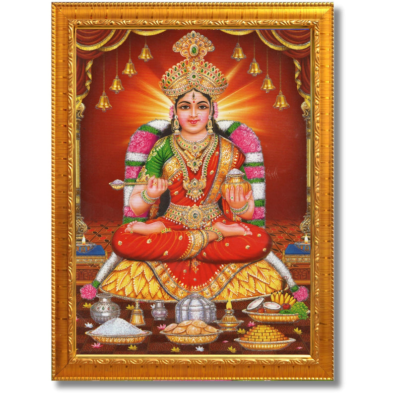 CRAFT QUEST Mata Annapurna Devi Photo for Kitchen Maa Wall Painting Framed Home Décor