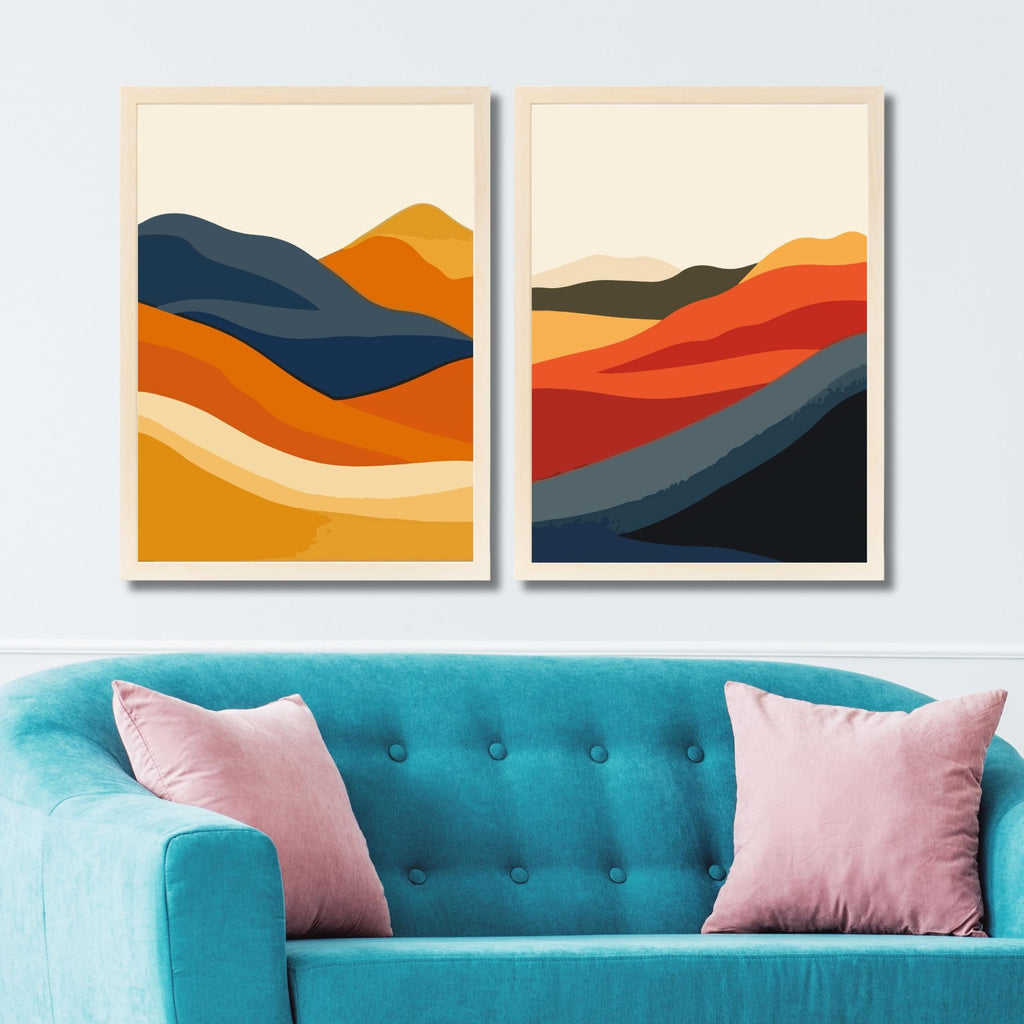 CRAFT QUEST Set of 2 piece Wall Art poster Frame Painting for Wall Decoration With Acrylic Glass, living room, Home Office, Restraunt