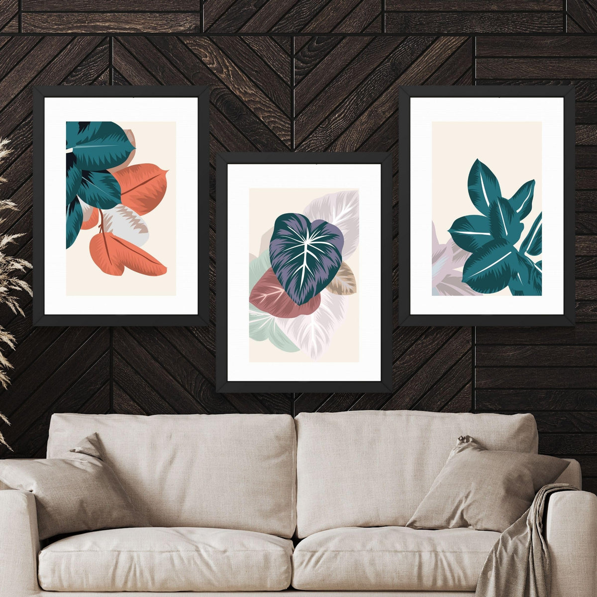 CRAFT QUEST Wall Art Decor Paintings | Set of 3 FLORAL Wall Art Frames for Home Decoration | Ideal for Living Room, Bedroom & Offices