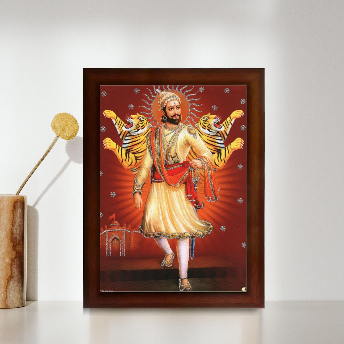 CRAFT QUEST Chhatrapati Shivaji Maharaj photo frame Home Decorative items with synthetic frame (Style 3)