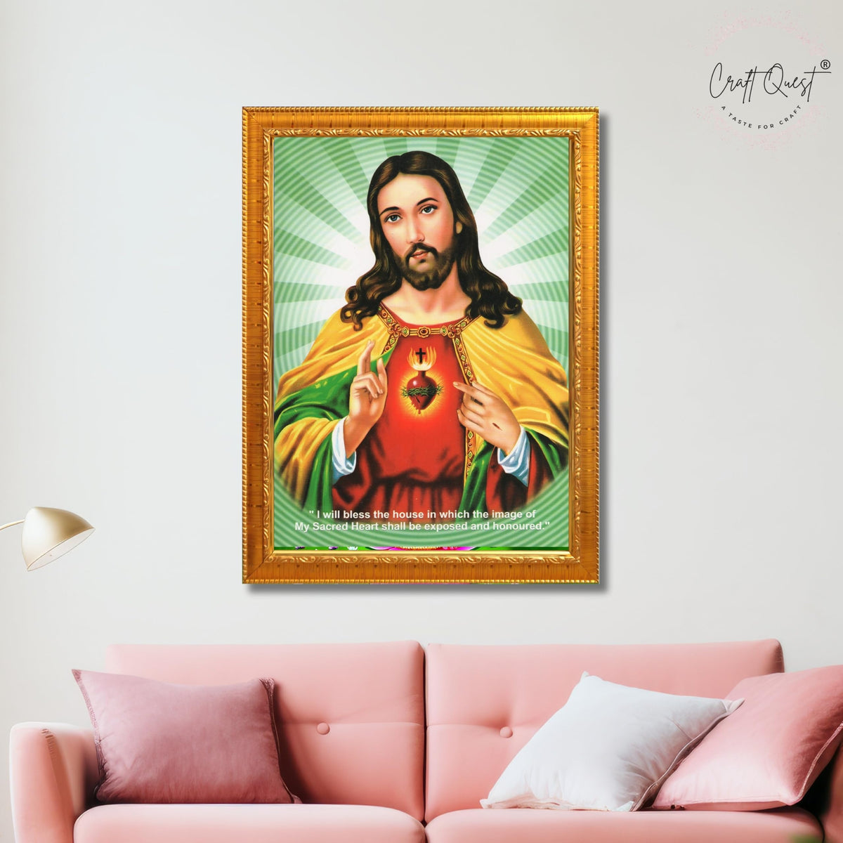 CRAFT QUEST Lord Jesus Christ Painting Aesthetic Hanging Photo Frame Decor for Living Room and Bedroom