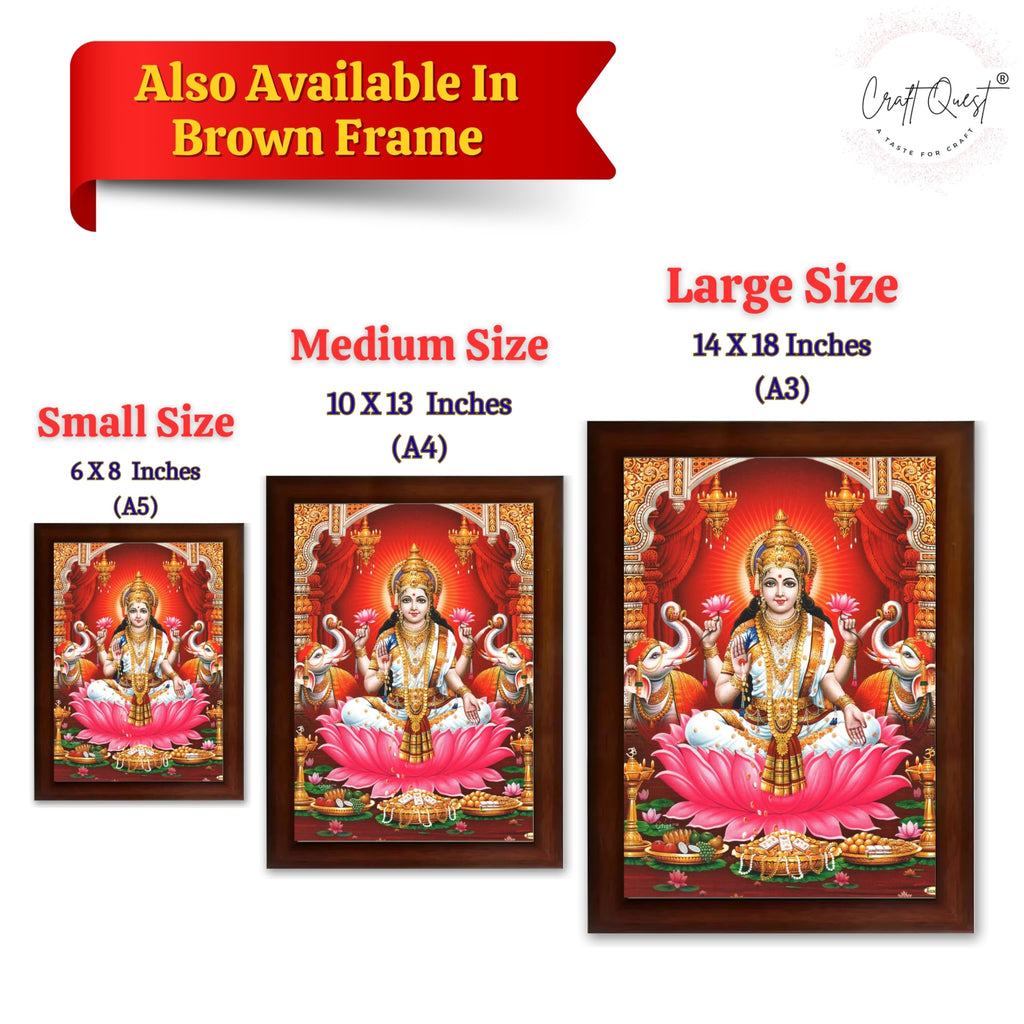 CRAFT QUEST Goddess Lakshmi Devi Dhana Vaibhav Laxmi Maa Wall Painting Frame Home Decor