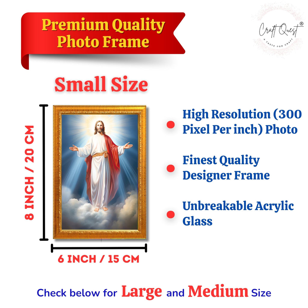 CRAFT QUEST Jesus Christ Wall Artwork Photo Frame Spiritual Christian Wall Décor Item for Room and Prayer