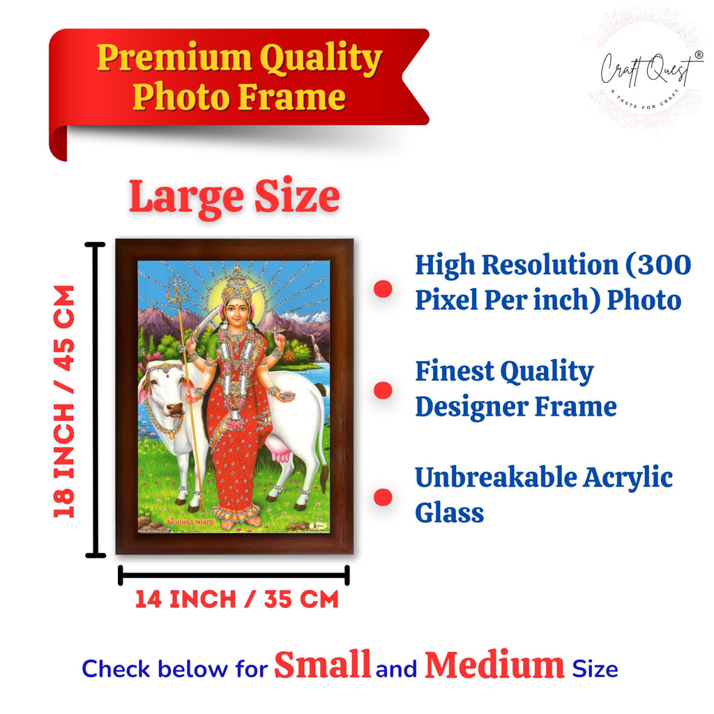 CRAFT QUEST Gatrad Devi Maa Mata Ji Mataji Wall Painting For Home Decor wooden framed