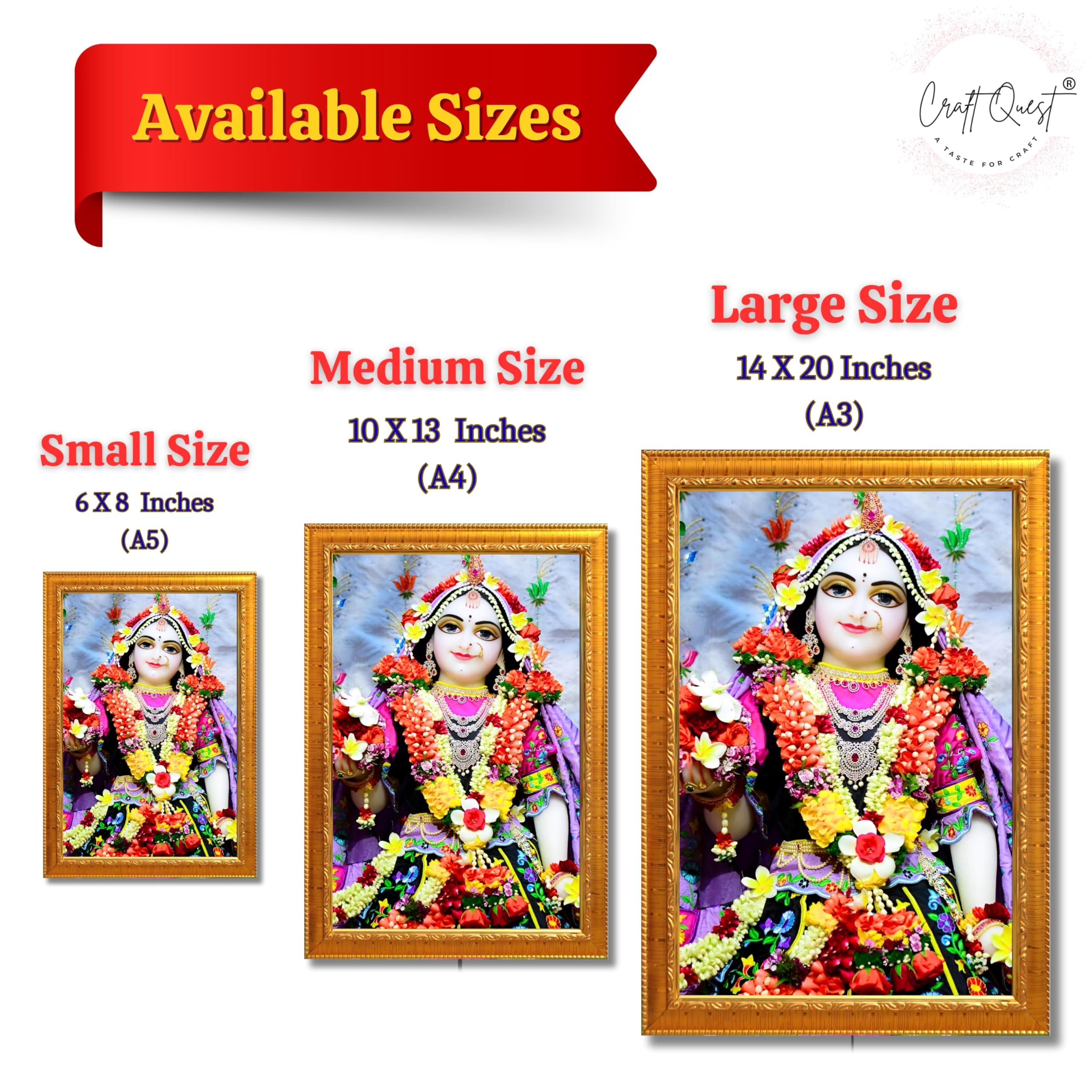 CRAFT QUEST Shri Radha Rani Shringaar Darshan in Vrindavan Frame wooden framed