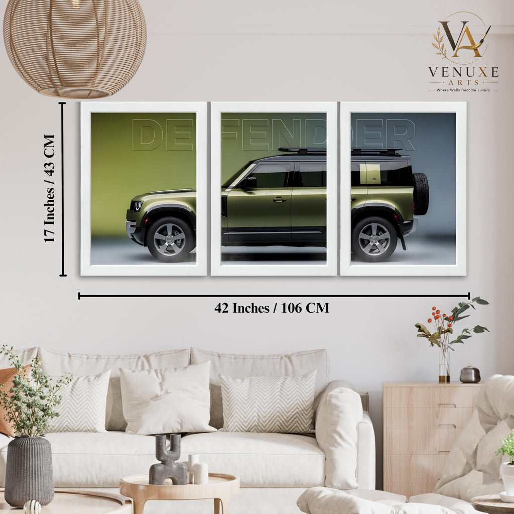 VENUXE ARTS Set Of 3 Big Sports Cars Framed Posters Gift Items for Boys Room Wall Decoration Bedroom, Living Room, Office, Studio Décor | Car Poster Frame for Wall Décor